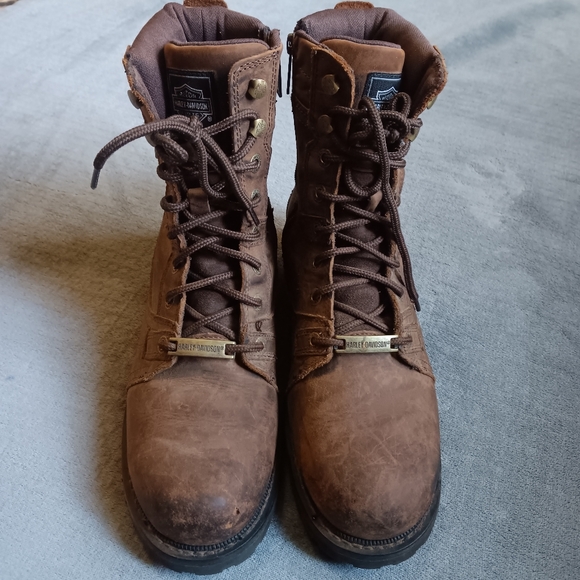 Harley Davidson Mens 10 M Rustic Brown Leather Riding Boots Rugged Motorcycle - Picture 13 of 13